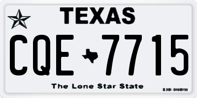 TX license plate CQE7715