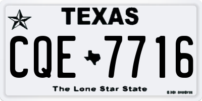 TX license plate CQE7716