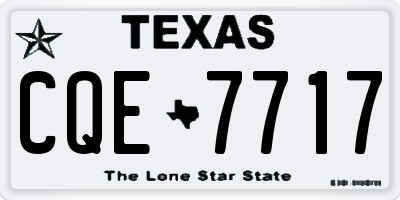 TX license plate CQE7717