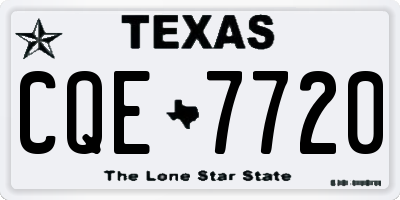 TX license plate CQE7720