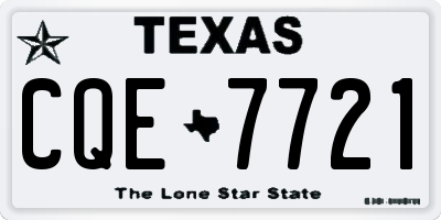 TX license plate CQE7721