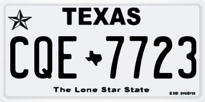 TX license plate CQE7723