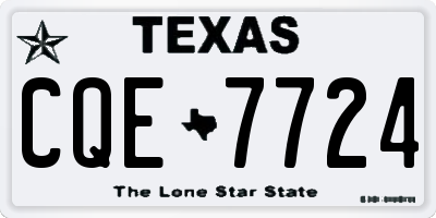 TX license plate CQE7724