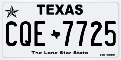 TX license plate CQE7725