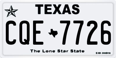 TX license plate CQE7726