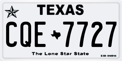 TX license plate CQE7727