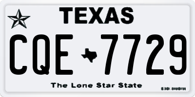 TX license plate CQE7729