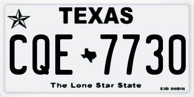 TX license plate CQE7730