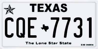TX license plate CQE7731