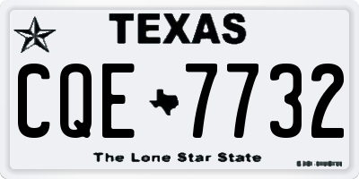 TX license plate CQE7732