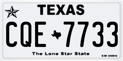 TX license plate CQE7733
