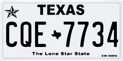 TX license plate CQE7734