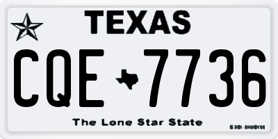 TX license plate CQE7736