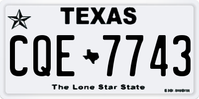 TX license plate CQE7743