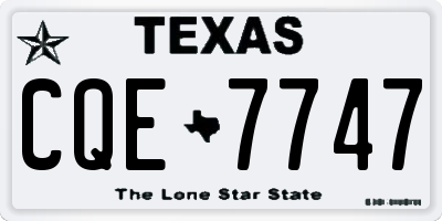 TX license plate CQE7747
