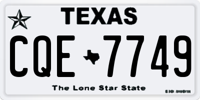 TX license plate CQE7749