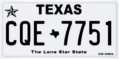 TX license plate CQE7751