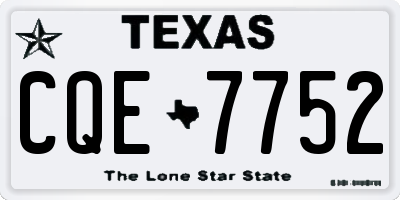 TX license plate CQE7752