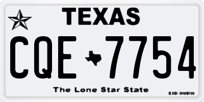 TX license plate CQE7754