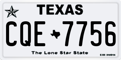 TX license plate CQE7756