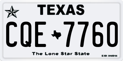 TX license plate CQE7760