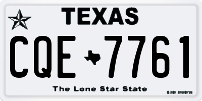 TX license plate CQE7761
