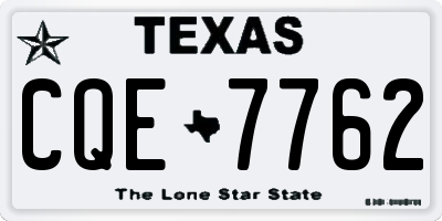 TX license plate CQE7762