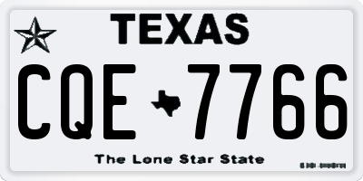 TX license plate CQE7766