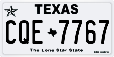 TX license plate CQE7767