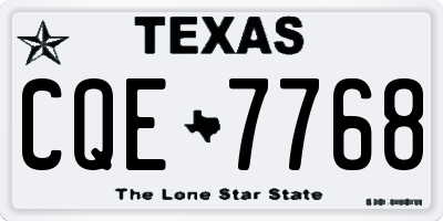 TX license plate CQE7768