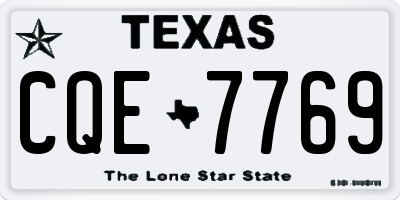 TX license plate CQE7769