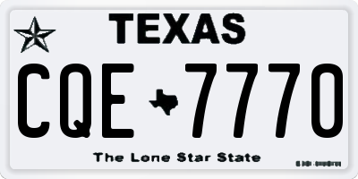 TX license plate CQE7770
