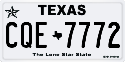 TX license plate CQE7772