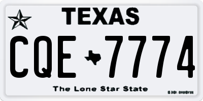 TX license plate CQE7774