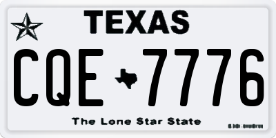 TX license plate CQE7776