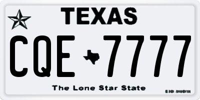 TX license plate CQE7777