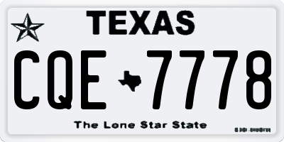 TX license plate CQE7778