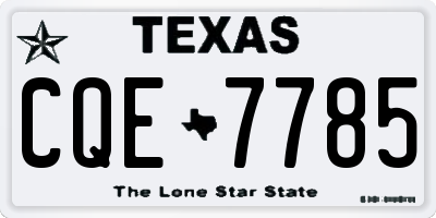 TX license plate CQE7785