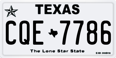 TX license plate CQE7786