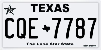 TX license plate CQE7787