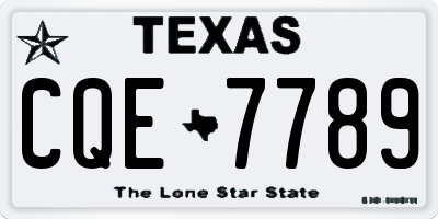 TX license plate CQE7789