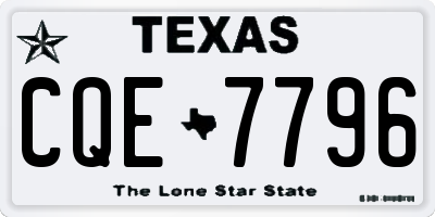 TX license plate CQE7796