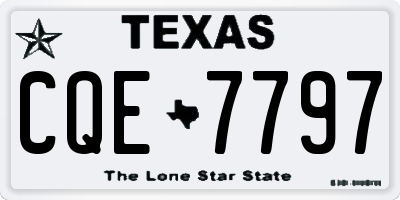 TX license plate CQE7797
