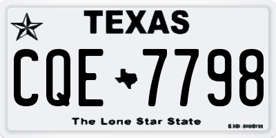 TX license plate CQE7798