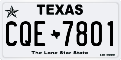 TX license plate CQE7801