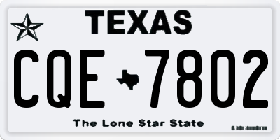 TX license plate CQE7802