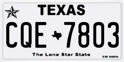 TX license plate CQE7803