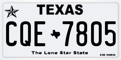 TX license plate CQE7805