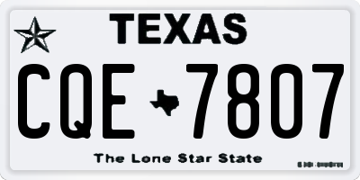 TX license plate CQE7807