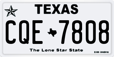 TX license plate CQE7808